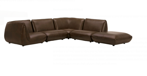 Zeppelin Modular Sectional 4-Piece Toasted Hickory Leather