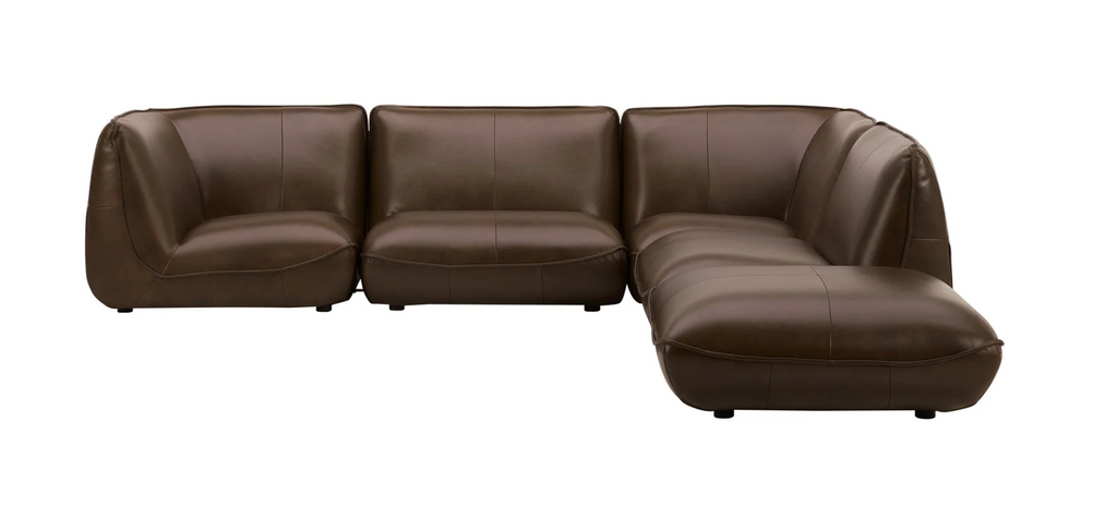 Zeppelin Modular Sectional 4-Piece Toasted Hickory Leather