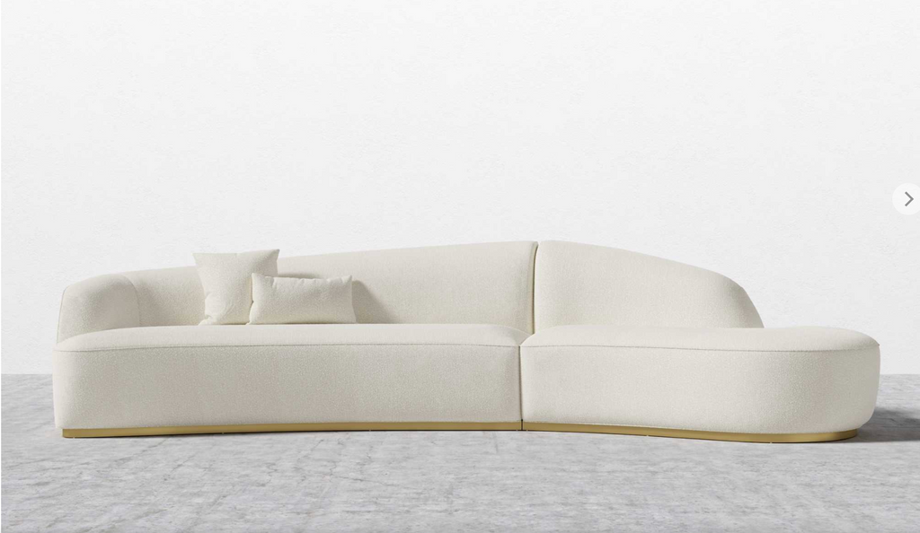 Curved Sectional Right Chaise Chatou Bouclé - Pearl