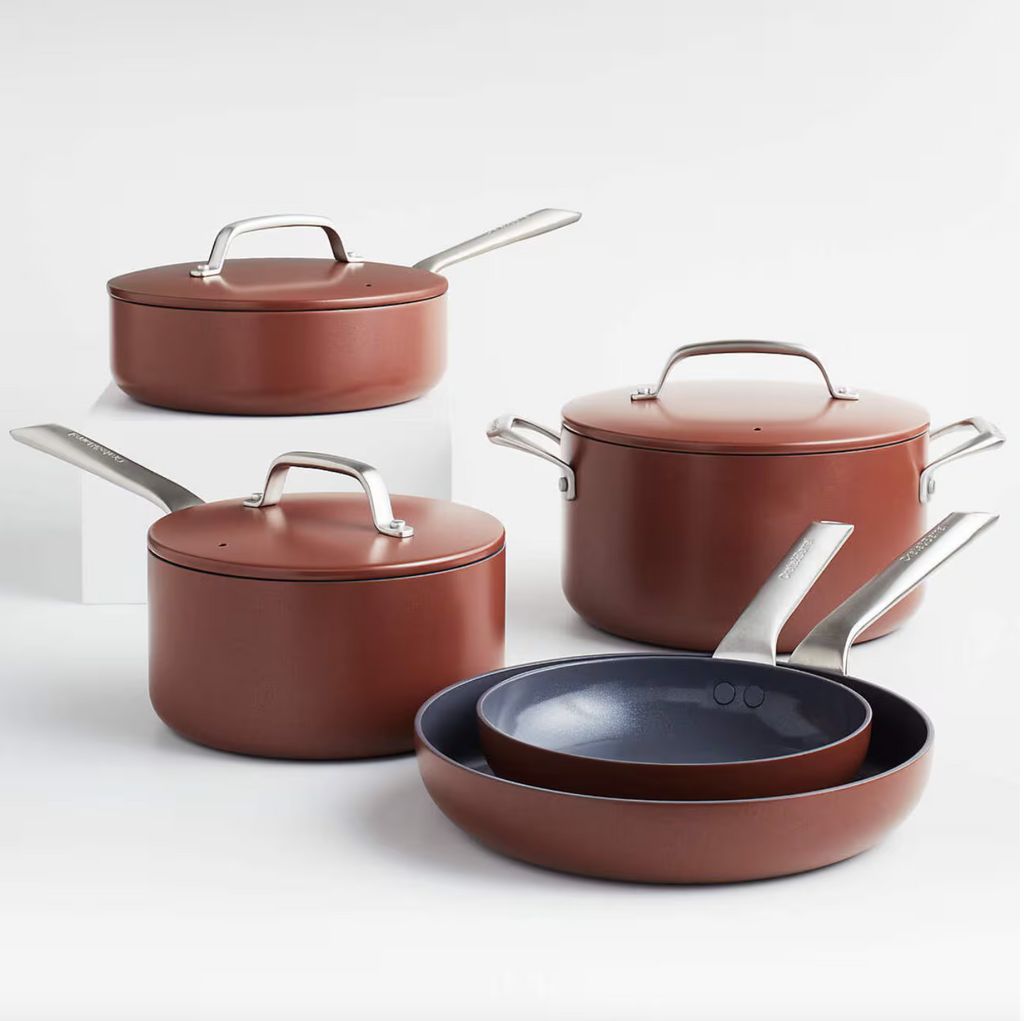 CB EvenCook Ceramic Terracotta Nonstick 8-Piece Cookware Set
