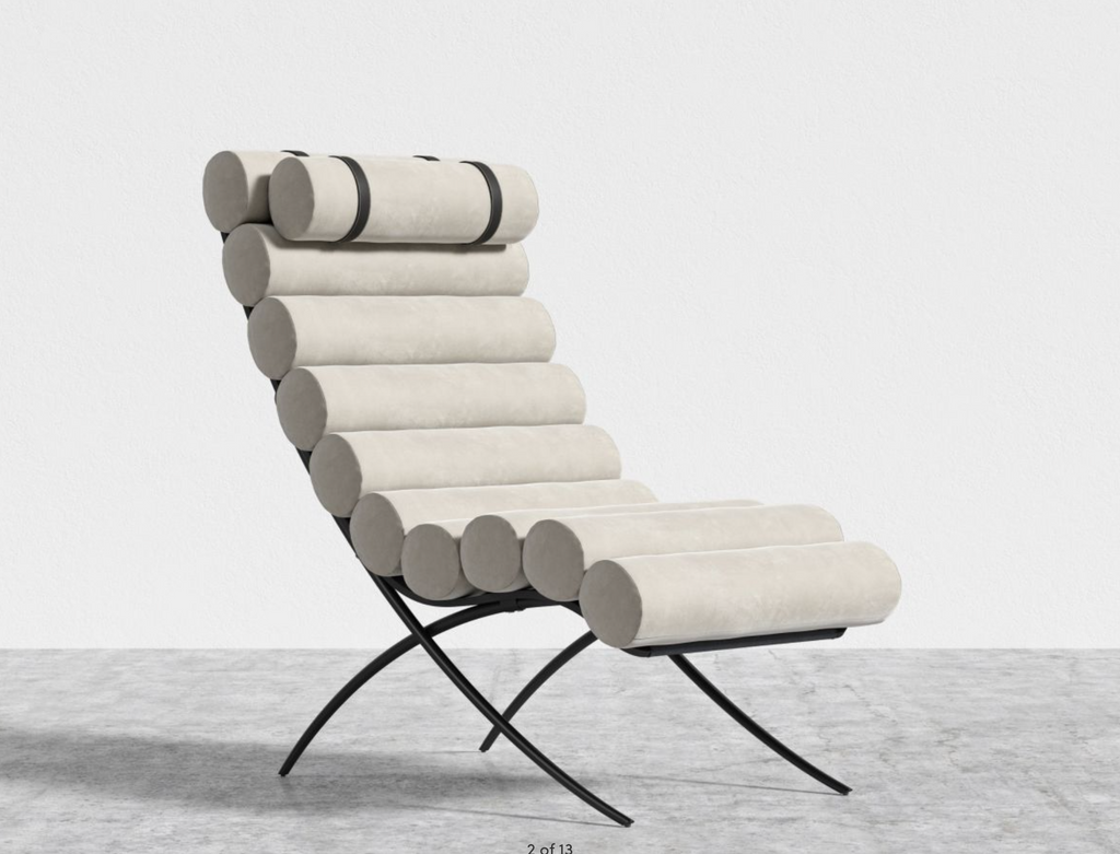 Jericho Lounge Chair – Latte Suede & Black