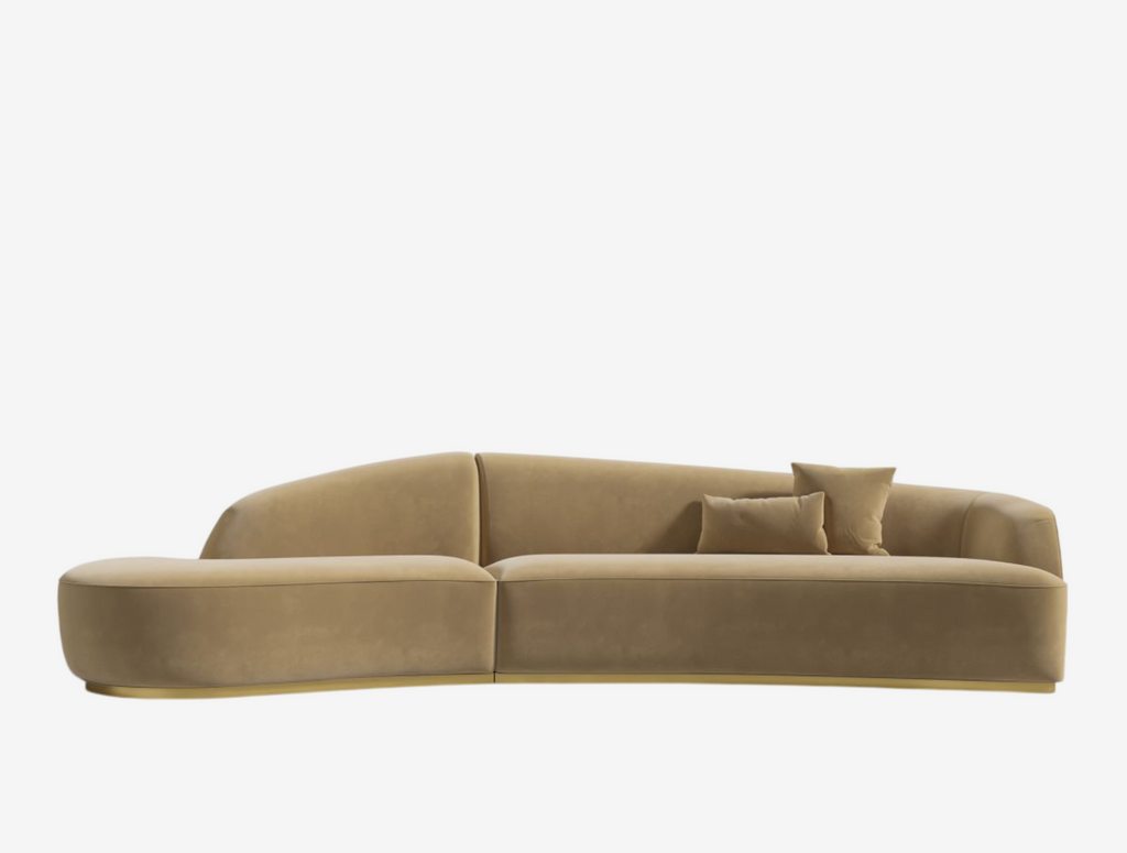 Curved Sofa Velvet Dune Sectional