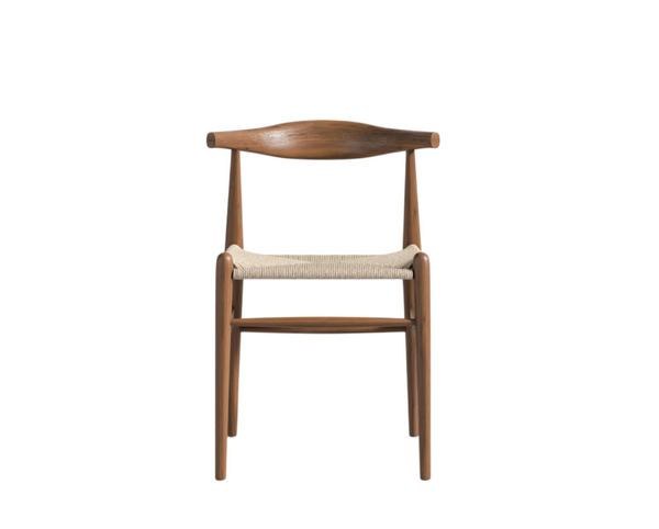 Walnut Woven Dining Chair Wingback
