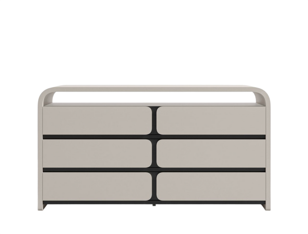 Viena 6-Drawer Dresser Alabaster Matte Laquer