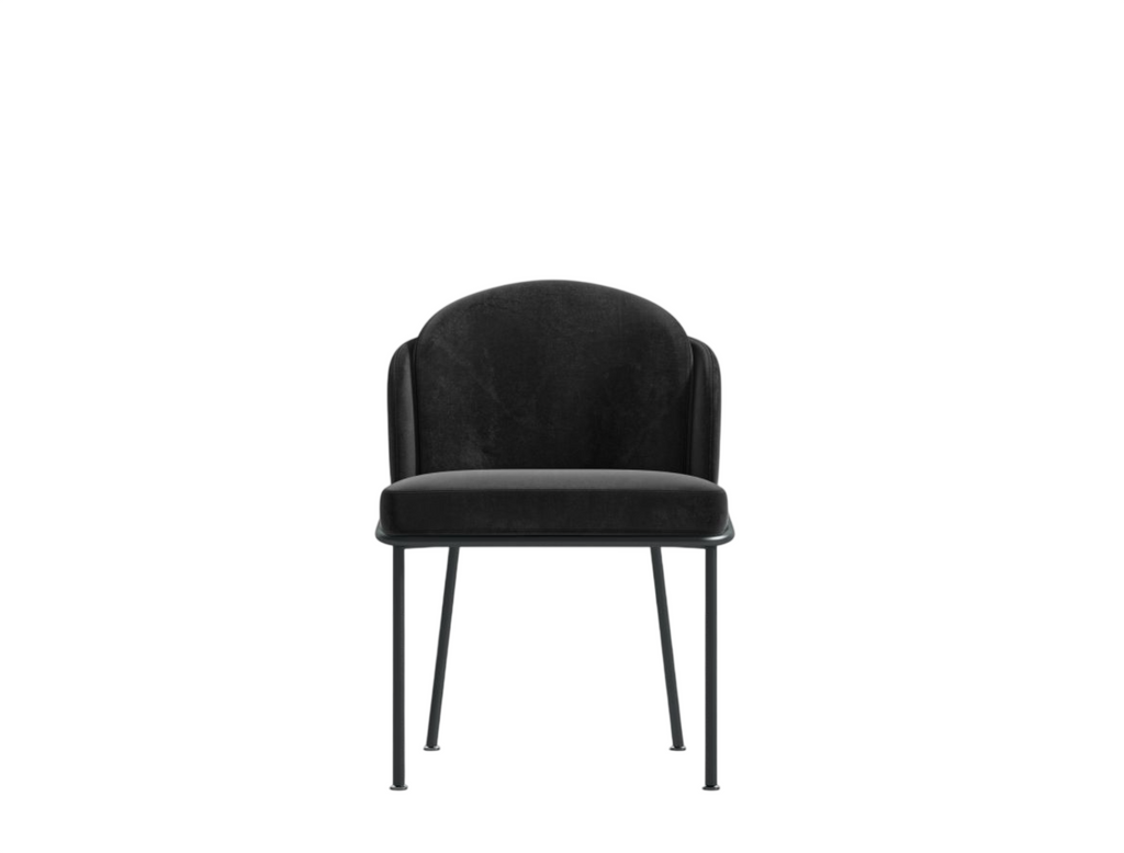 Ange Dining Chair Black Plush Velvet