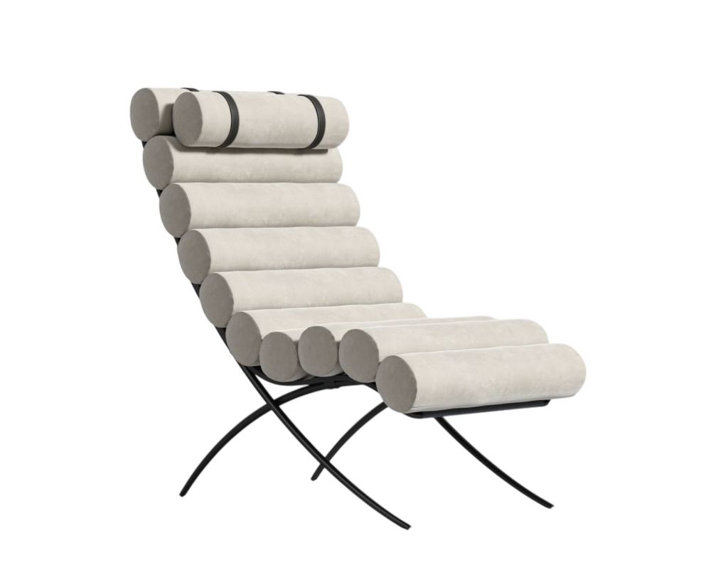 Jeri Lounge Chair – Latte Suede & Black