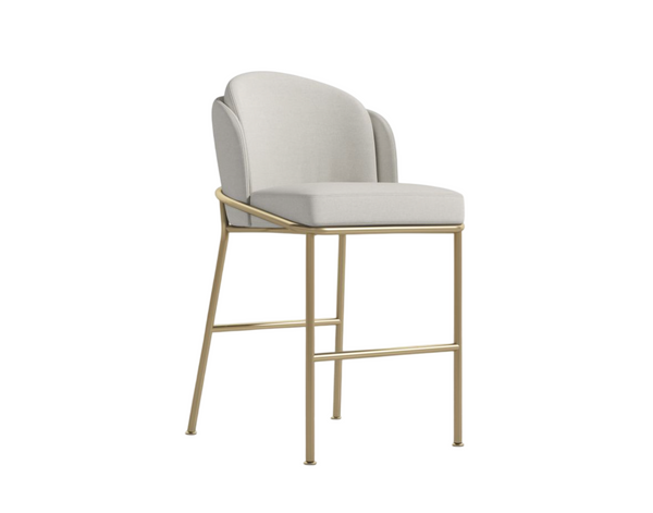 Ango Alesund Fabric & Brass Counter Stool (Set of 2)
