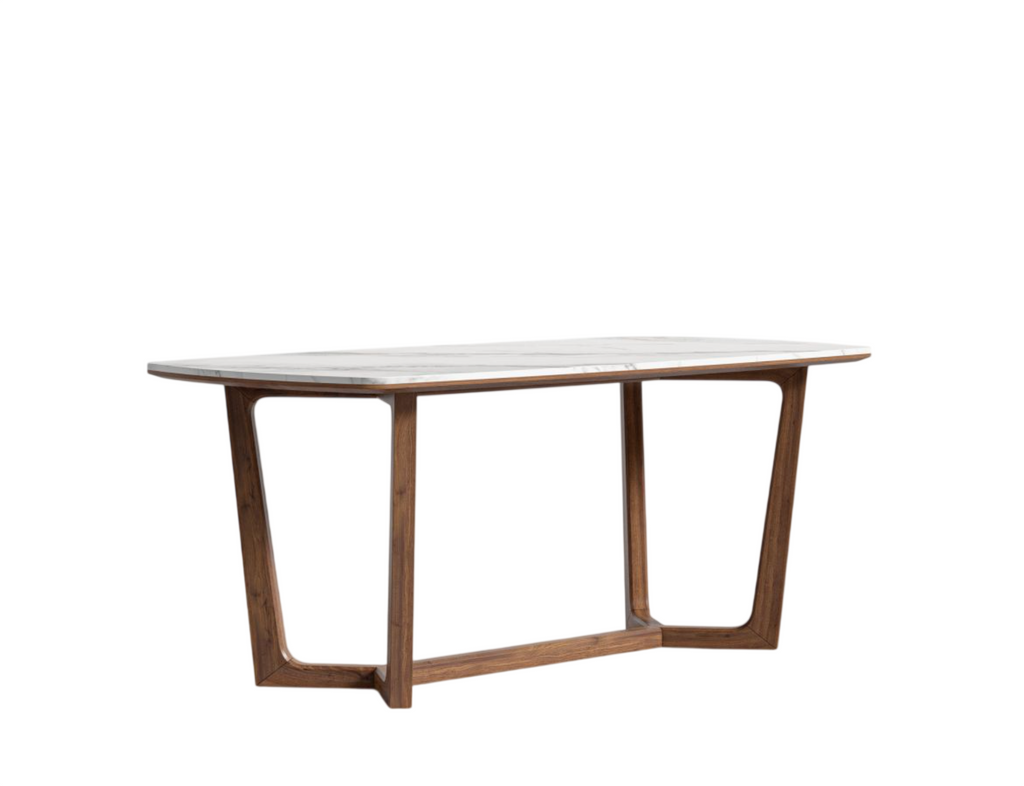 Eva 95" White Calacatta Ceramic Dining Table