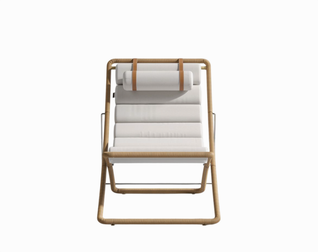 Jeri Outdoor Sling Chair Palisades & Tan Wicker