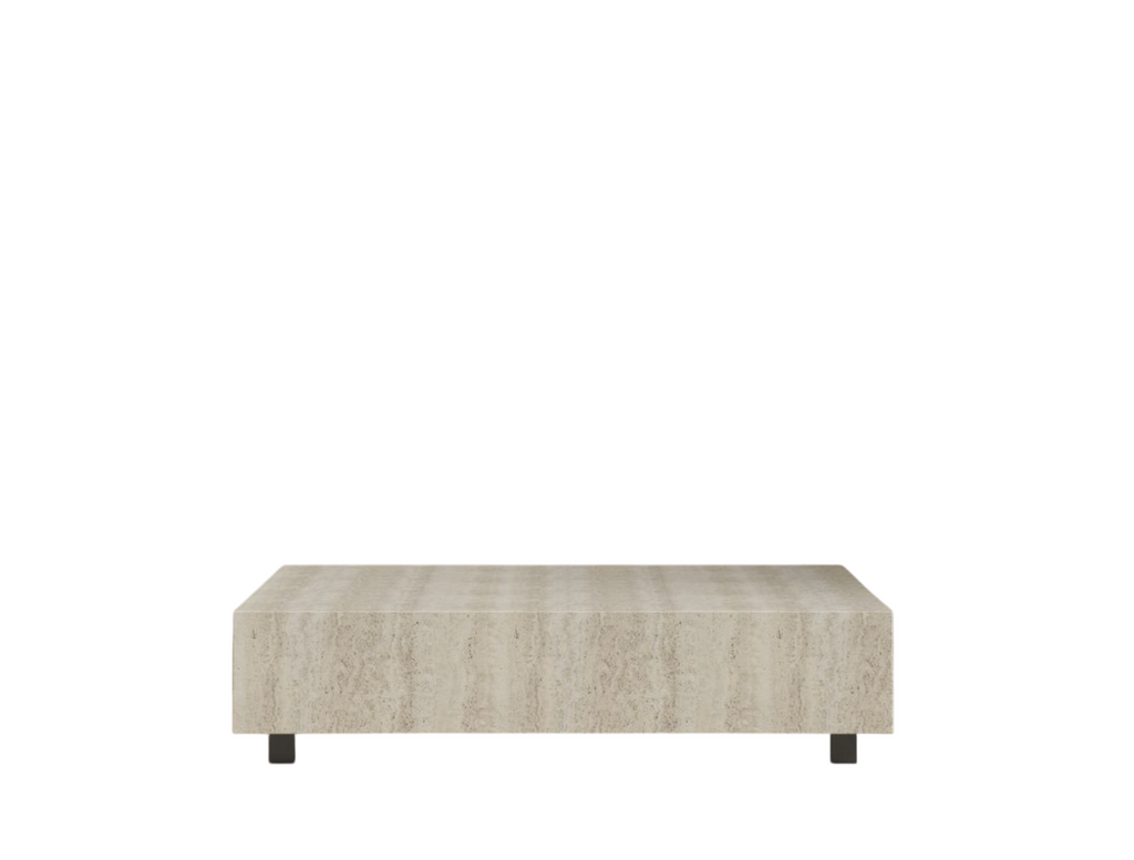 Lisa White Travertine 40" X 40" Coffee Table