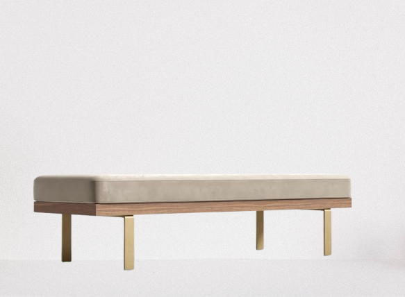 Warm Taupe/Brass Bench