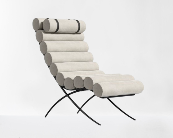 Latte Vegan Suede Lounge Chair