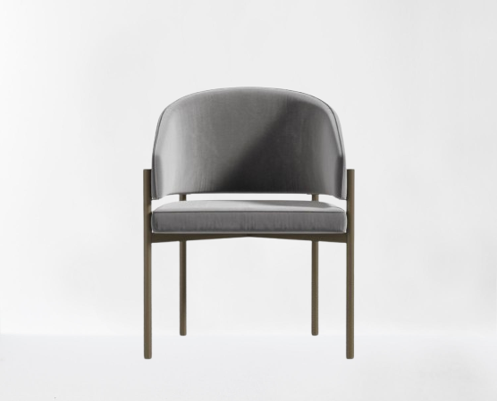 Glacier Grey/Antique Brass Dining Chair (Set of 2)
