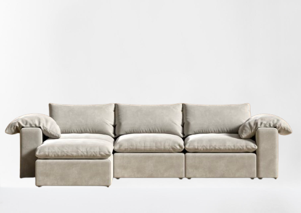 Suede Plush Latte Modular Sectional