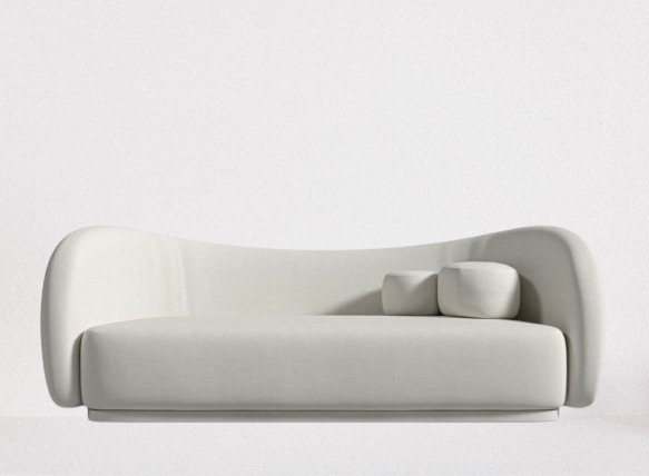 Alesund Modern Felt Curved Sofa