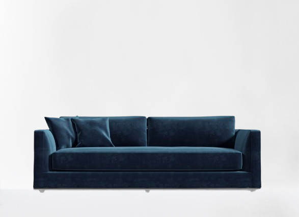 Cobalt Plush Velvet Sleeper Sofa