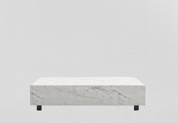 White Carrara Marble 40" Coffee Table