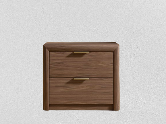 Neva Walnut & Brass Nightstand