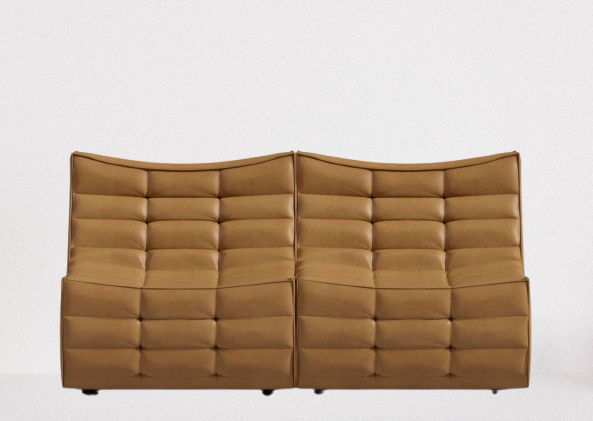 Trento Morrocan Tan Armless Loveseat Sofa