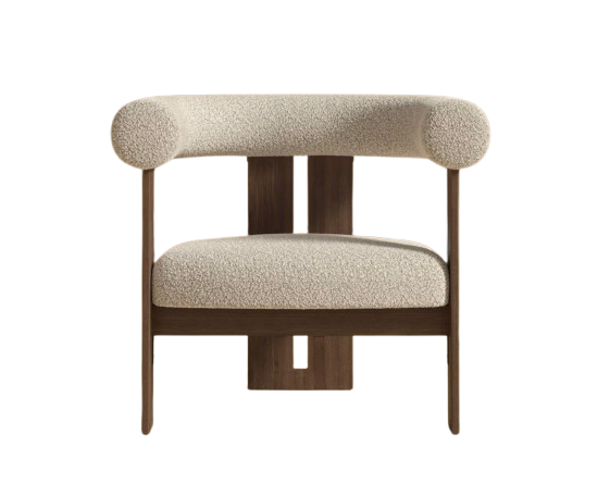 Shearling Almond Lounge Chair