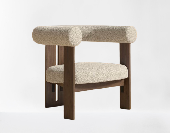 Shearling Almond Lounge Chair