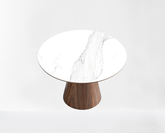 White Calacatta Ceramic/Walnut 48