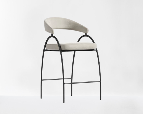 Luma Latte Suede Counter Stool