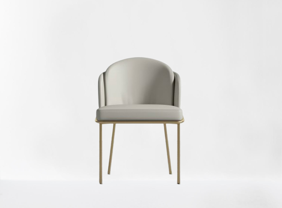 Ange Dining Chair Trento Taupe & Brass (Set of 2)