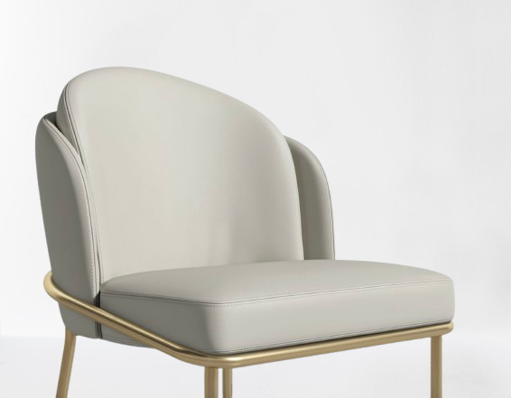 Ange Dining Chair Trento Taupe & Brass (Set of 2)