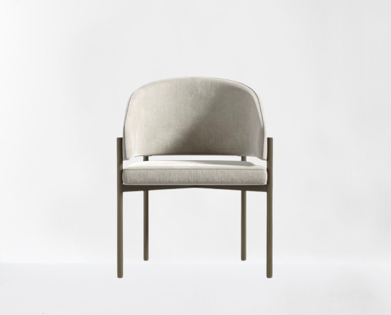 Sola Dining Chair Latte Suede/Brushed Brass