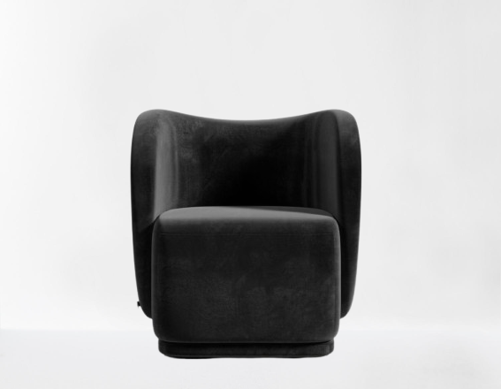 Dina Black Velvet Lounge Chair