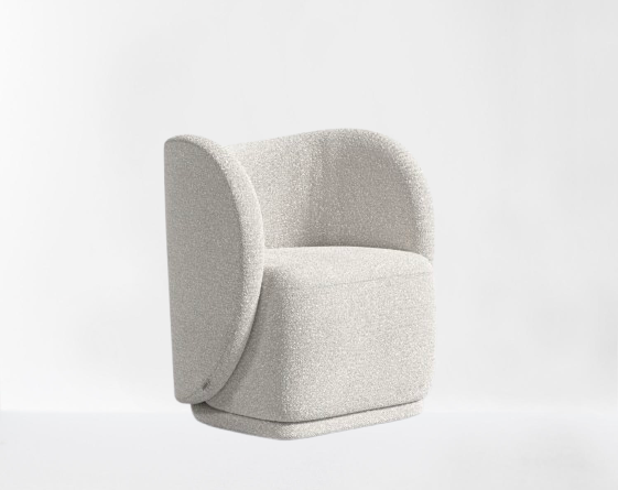 Dina Lounge Chair Pearl Chatou Bouclé