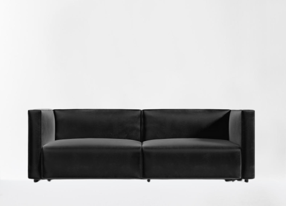Aira Push Velvet Black Loveseat