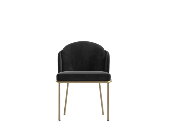 Angelo Dining Chair Black Velvet & Brass
