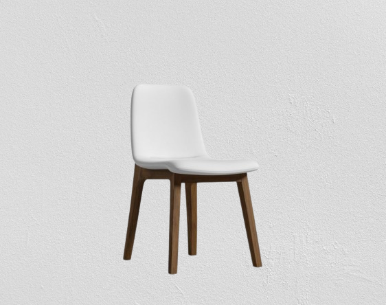 Albrey Dining Side Chair Monaco White & Walnut