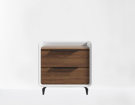 Greynon Walnut & White Nightstand