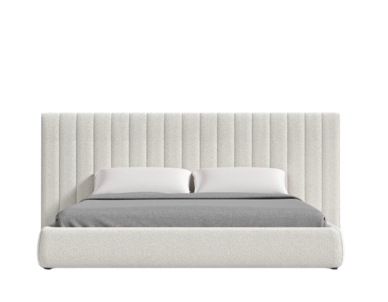 Pearl Chatou Bouclé Queen Bed