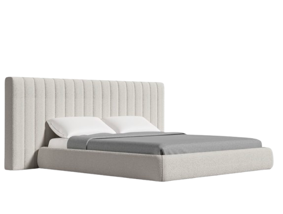 Pearl Chatou Bouclé Queen Bed