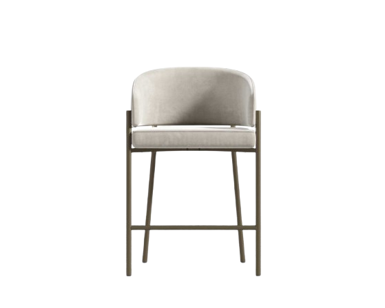 Sola Counter Stool – Latte & Brushed Brass (Set of 2)