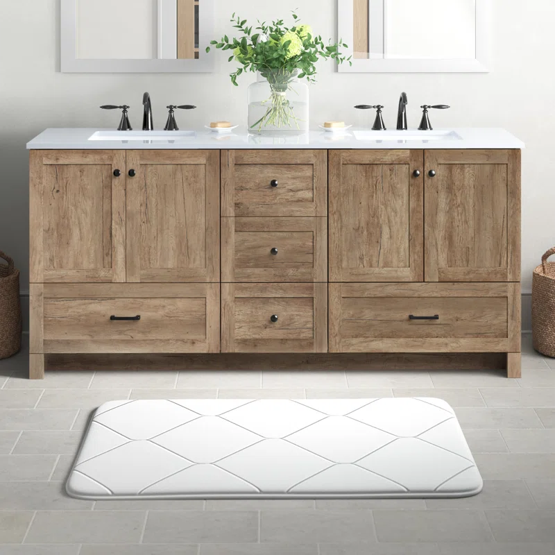 Soma 72'' Double Bathroom Vanity with Engineered Marble Top