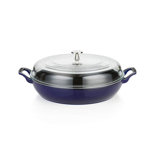Staub ® 3.5-Qt Dark Blue Braiser with Glass Lid
