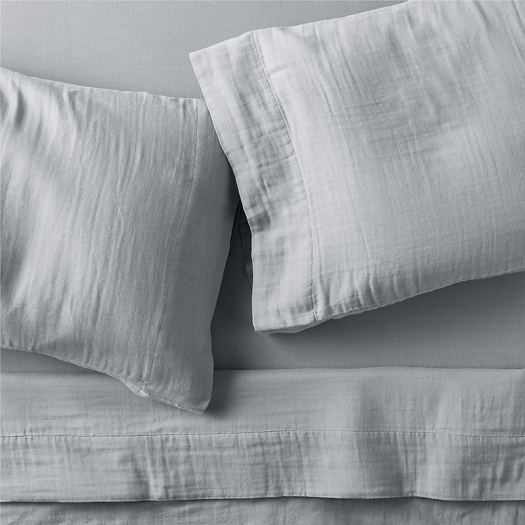 Supersoft Mist Blue 100% Organic Cotton Gauze Kids Full Sheet Set