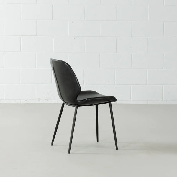 Wazo Monroe Black Leather Dining Chair (Set of 2)