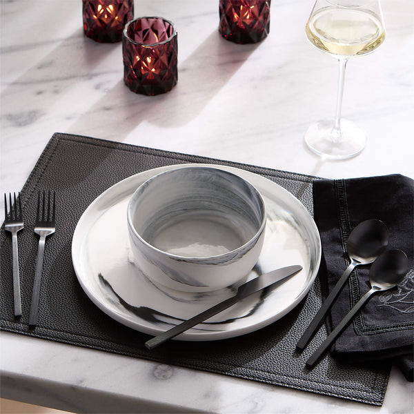 Swirl Black and White Soup Bowl