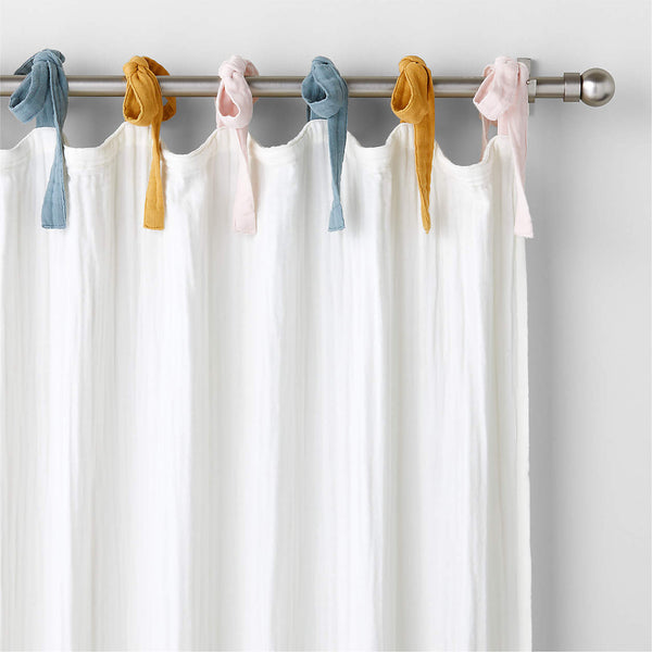 White Tie 100% Organic Cotton Muslin Curtain Panel 44