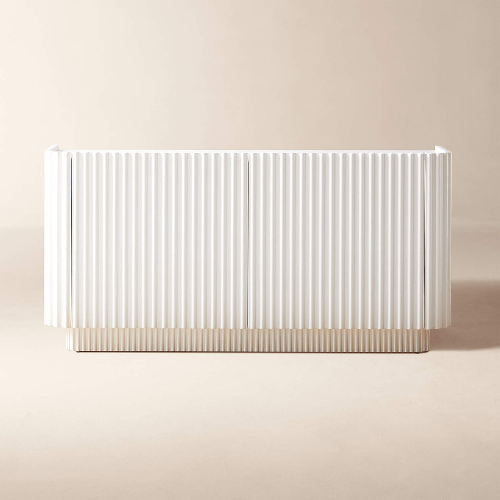 Truffle 59" White High-Gloss Lacquered Credenza