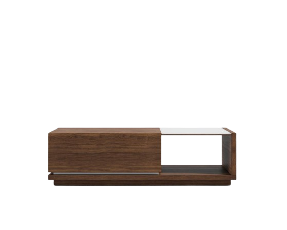 Tumin Coffee Table - Walnut/White Marble