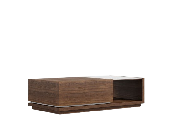 Tumin Coffee Table - Walnut/White Marble