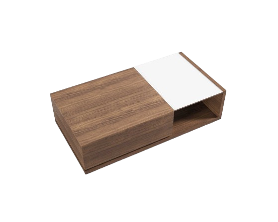 Lumo Coffee Table Walnut/White Frosted Glass
