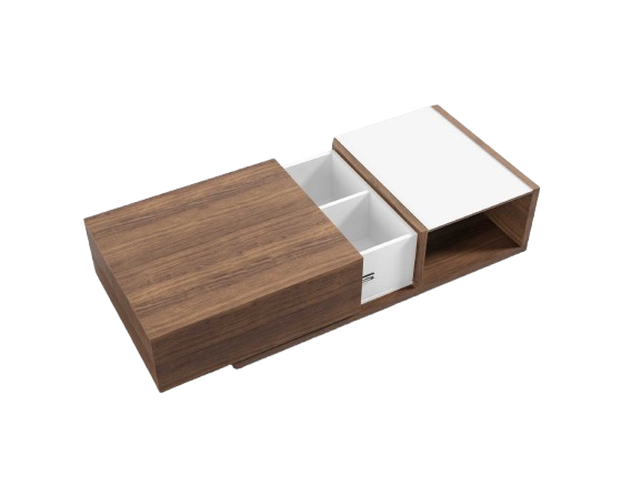 Lumo Coffee Table Walnut/White Frosted Glass